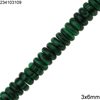 Malachite Rodelle Beads 3x6mm