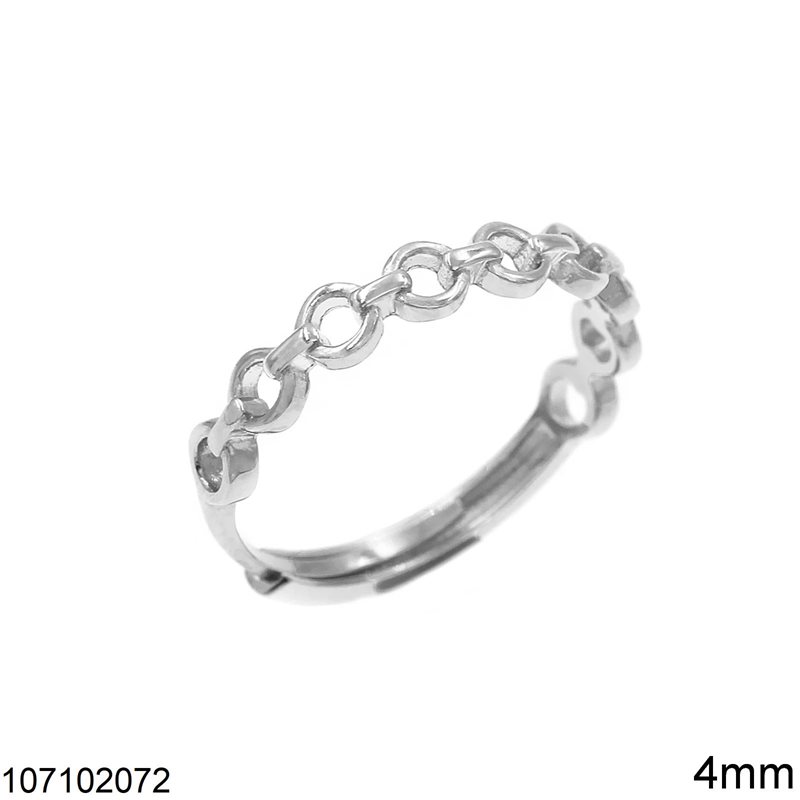 Δαχτυλίδι Ασημένιο 925 Αλυσίδα 4mm
