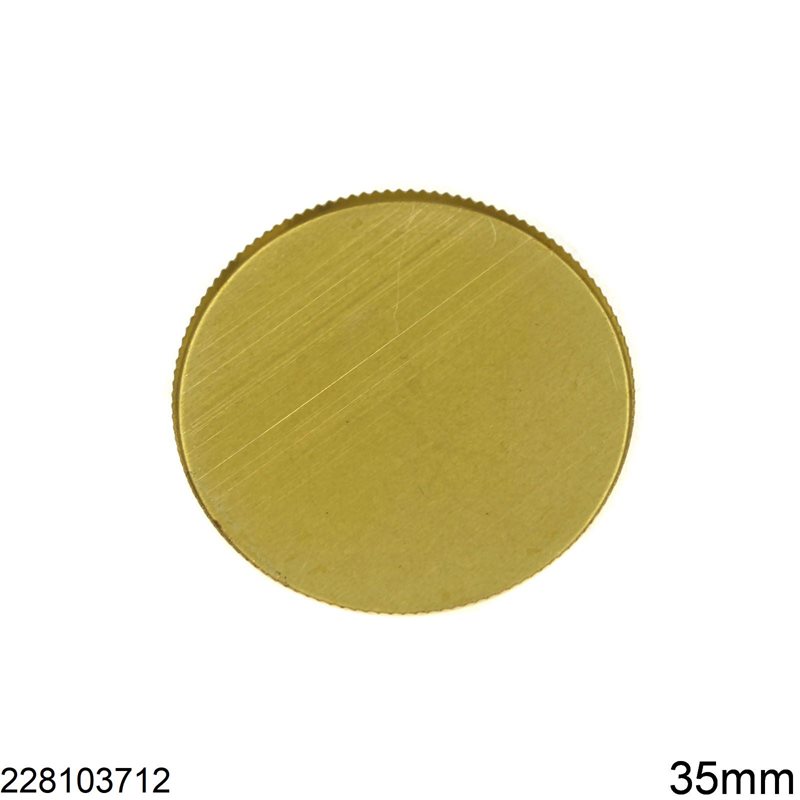 Brass Flat Round Cup B 35mm, Raw Brass