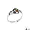 Silver 925 Ring with Oval Abalone Stone 4x6mm