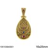 Silver 925 Pendant Byzantine with Multicolor Stones 22-25mm