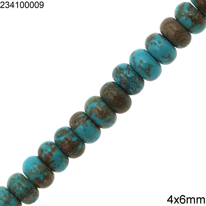 Turquoise Rodelle Beads 4x6mm