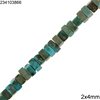 Turquoise Square Plate Beads 2x4mm