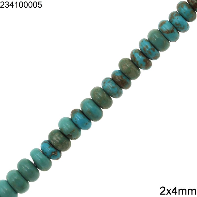 Turquoise Rodelle Beads 2x4mm