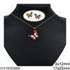 Stainless Steel Set of Necklace Butterfly 26mm and  Earrings 11mm with Enamel