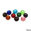 Plastic Bead Cat Eye 14mm with Hole 2.5mm