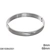 Stainless Steel Bold Cuff Bracelet 8mm 