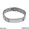 Stainless Steel Bracelet with Tag 14x47mm