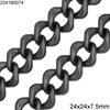 CCB Gourmette Chain Rhombus Link 24x24x7.5mm Open, Matte Black UV