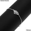 Silver 925 Bracelet Heart with Zircon 12mm