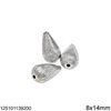 Silver 925 Pearshaped Texture Bead 8mm