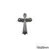 Hematite Pendant Cross 18x26mm