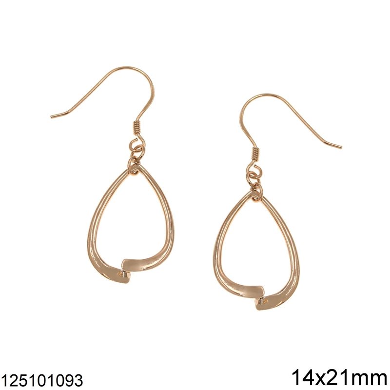 Finding Silver 925 Hook with Hanging Outline Peashape 14x21mm