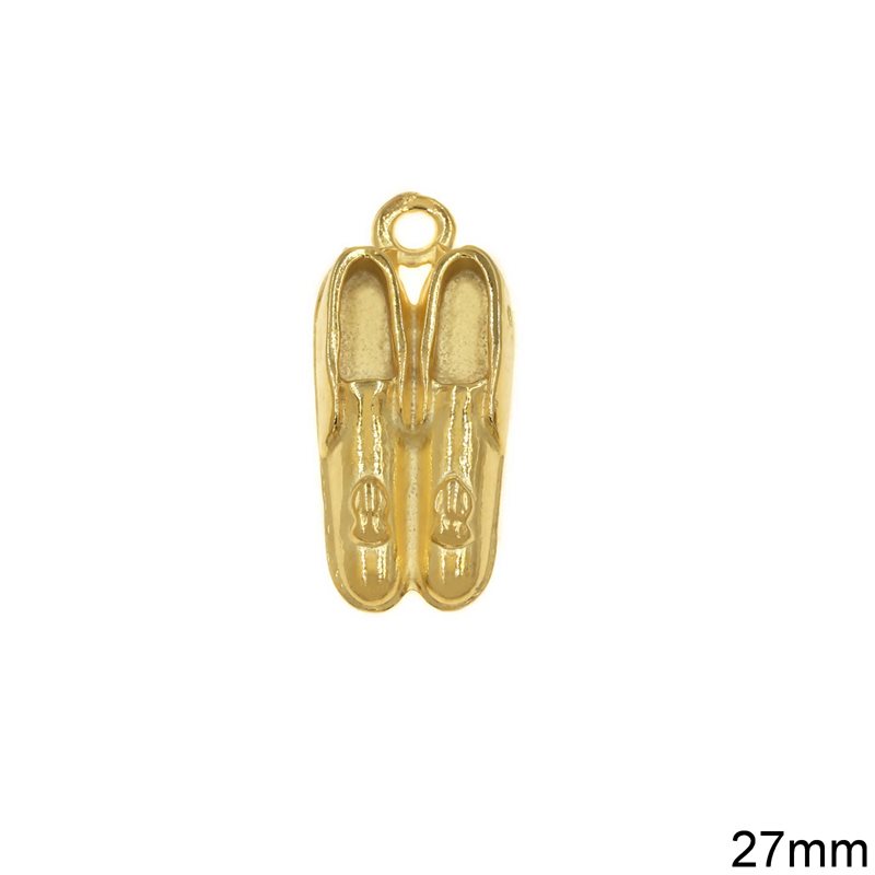 Casting Pendant Saint's Shoes 27mm, Gold plated NF 