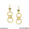 Silver 925 Hook Earrings with Hanging Hoops 14-10-16mm