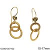 Silver 925 Hook Earrings with Hanging Hoops 14-10-16mm