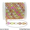 Stainless Steel Gourmette Chain with Enamel 9.3x3.8x1mm
