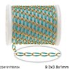 Stainless Steel Gourmette Chain with Enamel 9.3x3.8x1mm