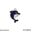 Casting Pendant Dolphin with Enamel 21x16mm