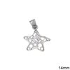 Silver 925 Pendant Star with Zircon 14mm