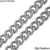 Stainless Steel Gourmette Chain 18x15x4mm