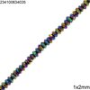 Hematite Rodelle Faceted Beads 1x2mm