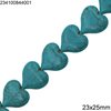 Howlite Heart Crackle Beads 23x25mm