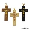 Wooden Cross with Jesus Crucified Engraved 42x25mm