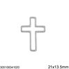 Stainless Steel Cross Outline 15.5-25.5mm