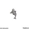 Stainless Steel Pendant and Spacer Dolphin 16x9mm