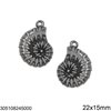 Stainless Steel Pendant and Spacer Shell 15mm