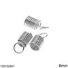 Silver 925 Coil Cord End 8mm with Hole 5.2mm