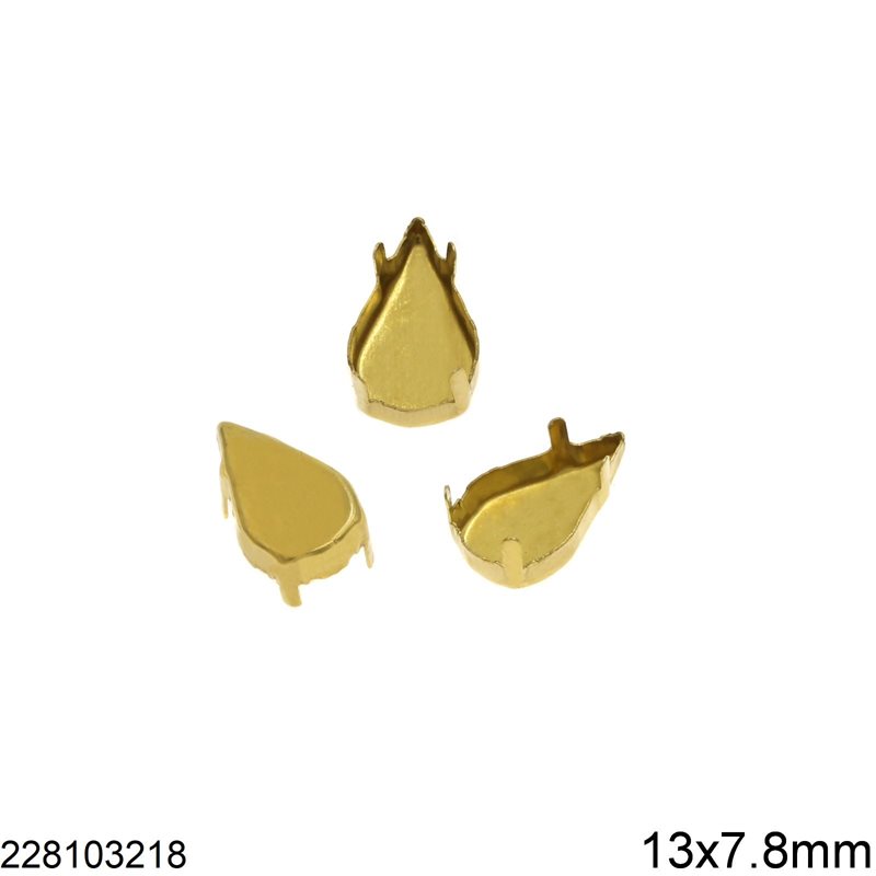 Brass Pearshape Cup B Closed Bottom 13x7.8mm