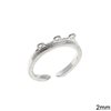 Silver 925 Ring Base 2mm with Loops