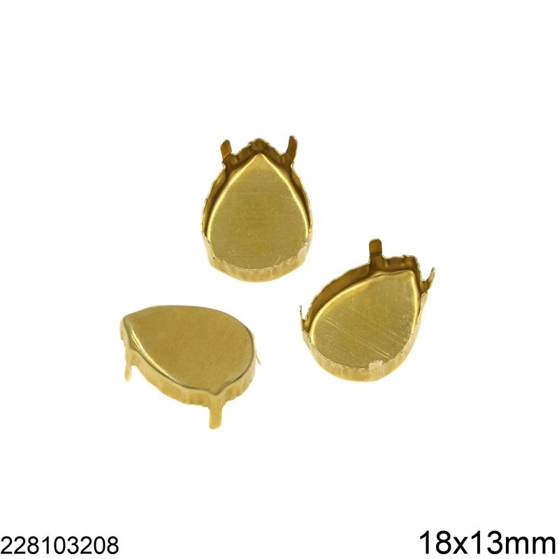 Brass Pearshape Cup B Closed Bottom 18x13mm