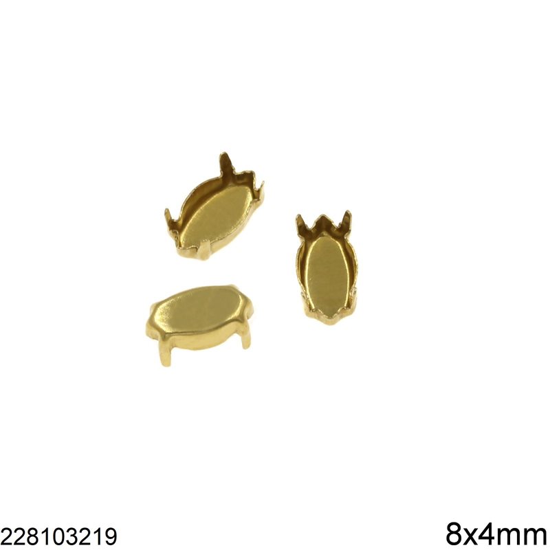 Brass Navette Cup B Closed Bottom 8x4mm