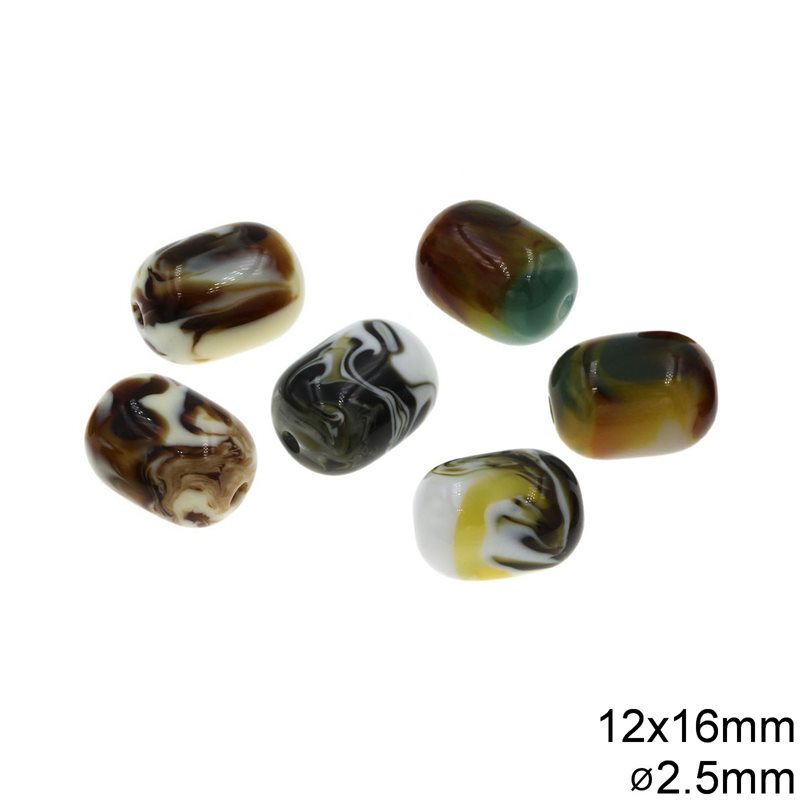 Plastic Bead Oval 12x16mm with Hole 2.5mm
