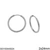 Stainless Steel Hoop Earrings 2mm