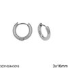 Stainless Steel Hoop Earrings 3x14-36mm