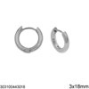 Stainless Steel Hoop Earrings 3x14-36mm