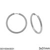 Stainless Steel Hoop Earrings 3x14-36mm
