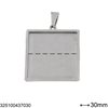 Stainless Steel Square Cup Pendant 20-30mm