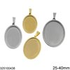 Stainless Steel Oval Cup Pendant 25-40mm