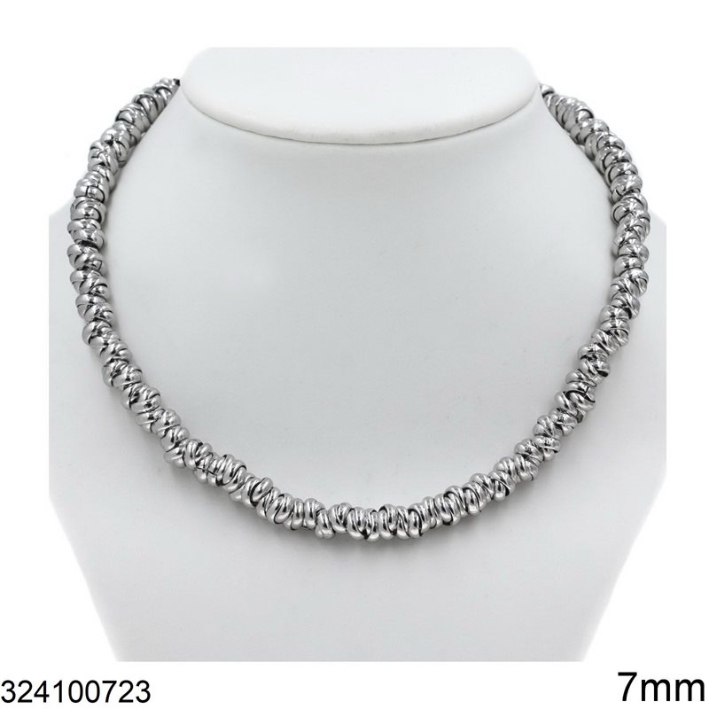 Stainless Steel Necklace with Rings 7mm