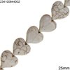 Howlite Heart Crackle Beads 23x25mm