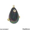 MOP Shell Egg Pendant with Zircon 15x25mm