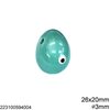Χάνδρα Κεραμική Αυγό Μάτι 26x20mm με Τρύπα 3mm