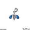 Silver 925 Pendant Bee with Opal 10x14mm
