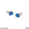 Silver 925 Stud Earrings Triangle with Opal 6mm