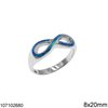 Silver 925 Ring Infinity Symbol with Opal 8x20mm